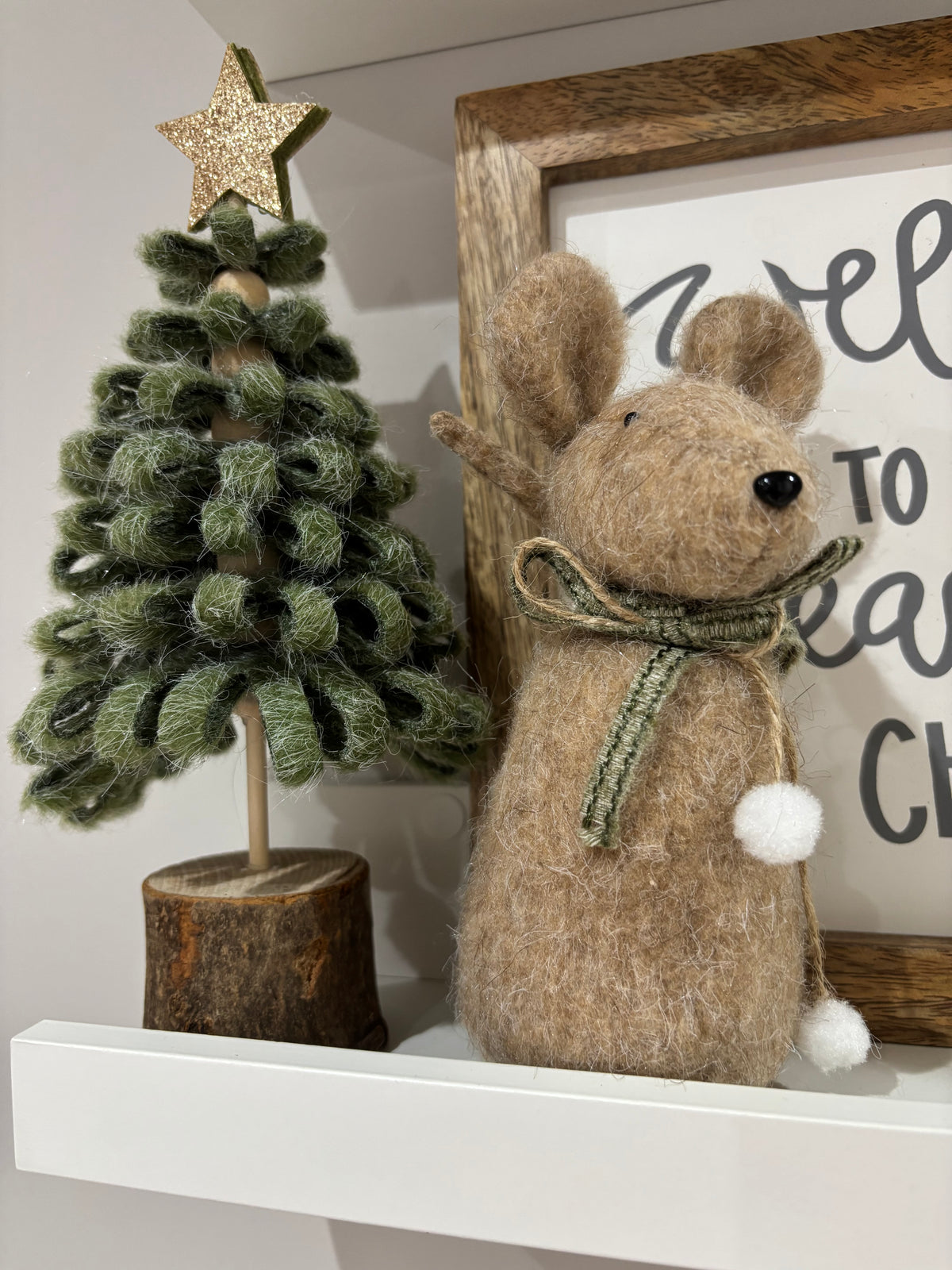 Felt Christmas Mouse Decoration