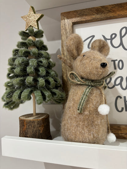 Felt Christmas Mouse Decoration