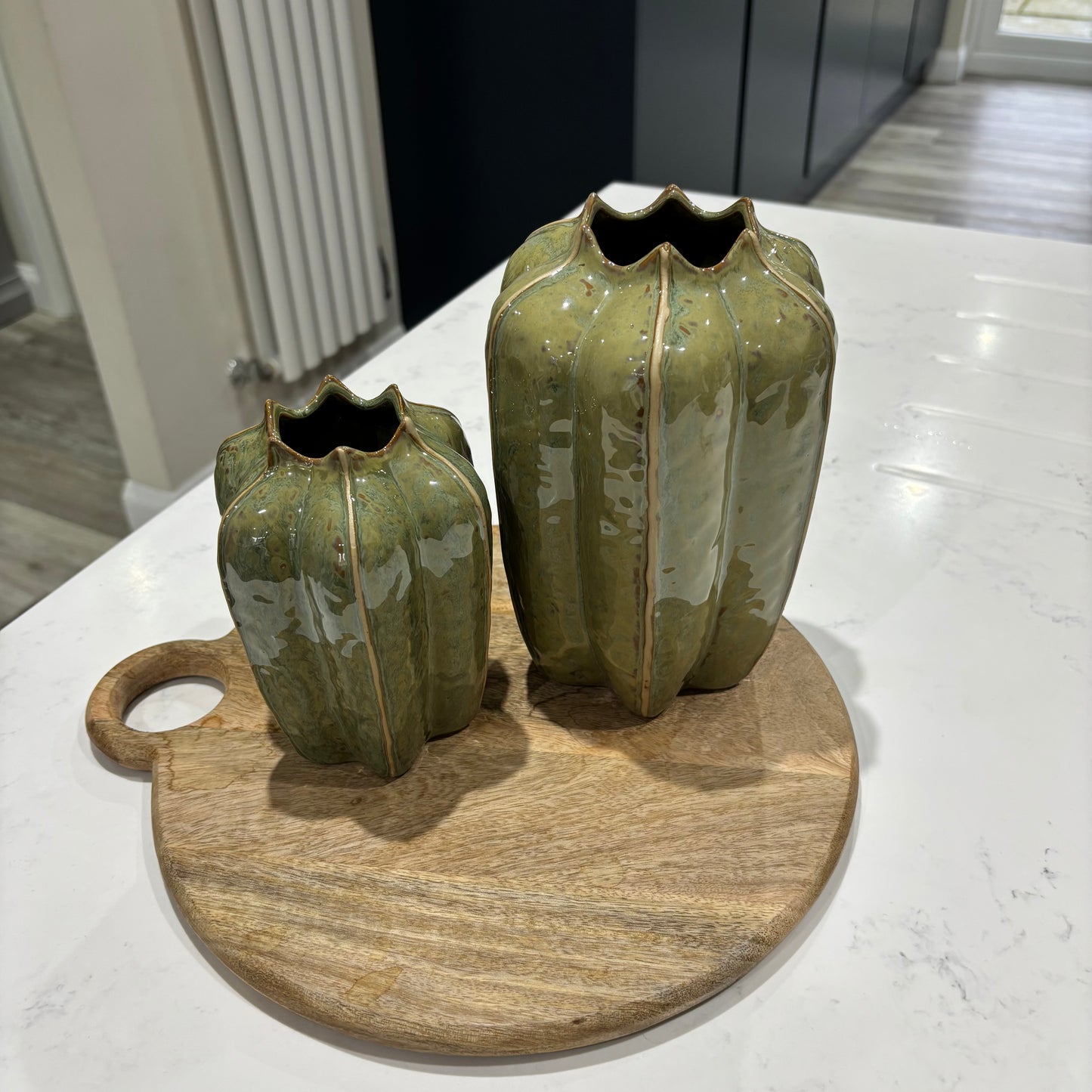 Green Seeded Pod Vases - 2 sizes