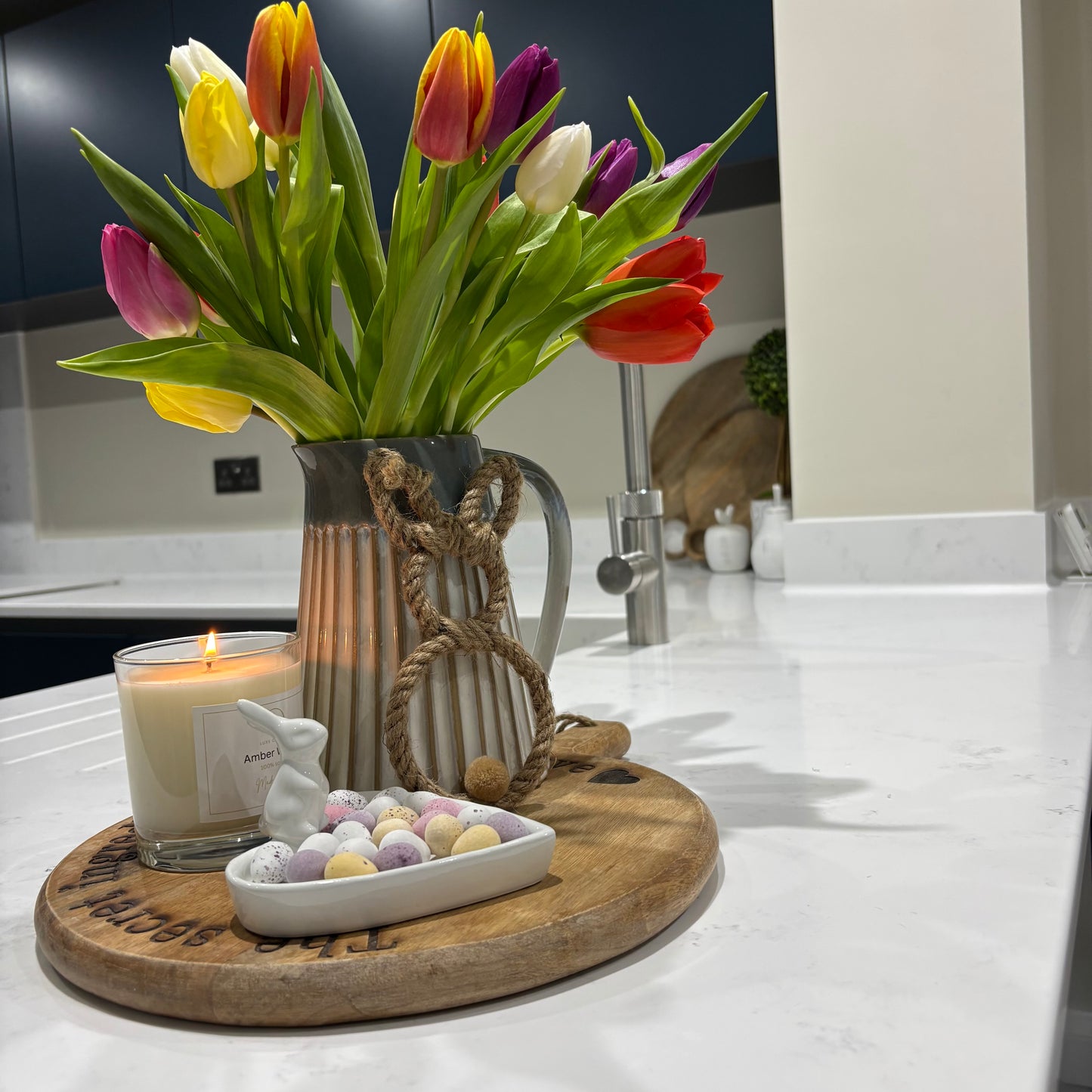 Boho Rope-Style Bunny Ornament – Hanging Decoration