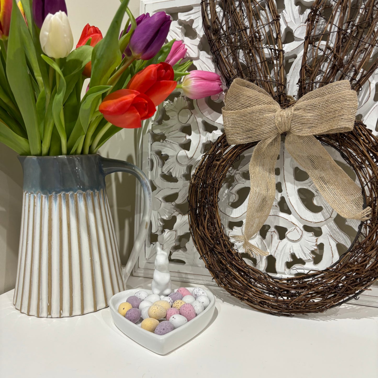 Heart Trinket Dish with bunny