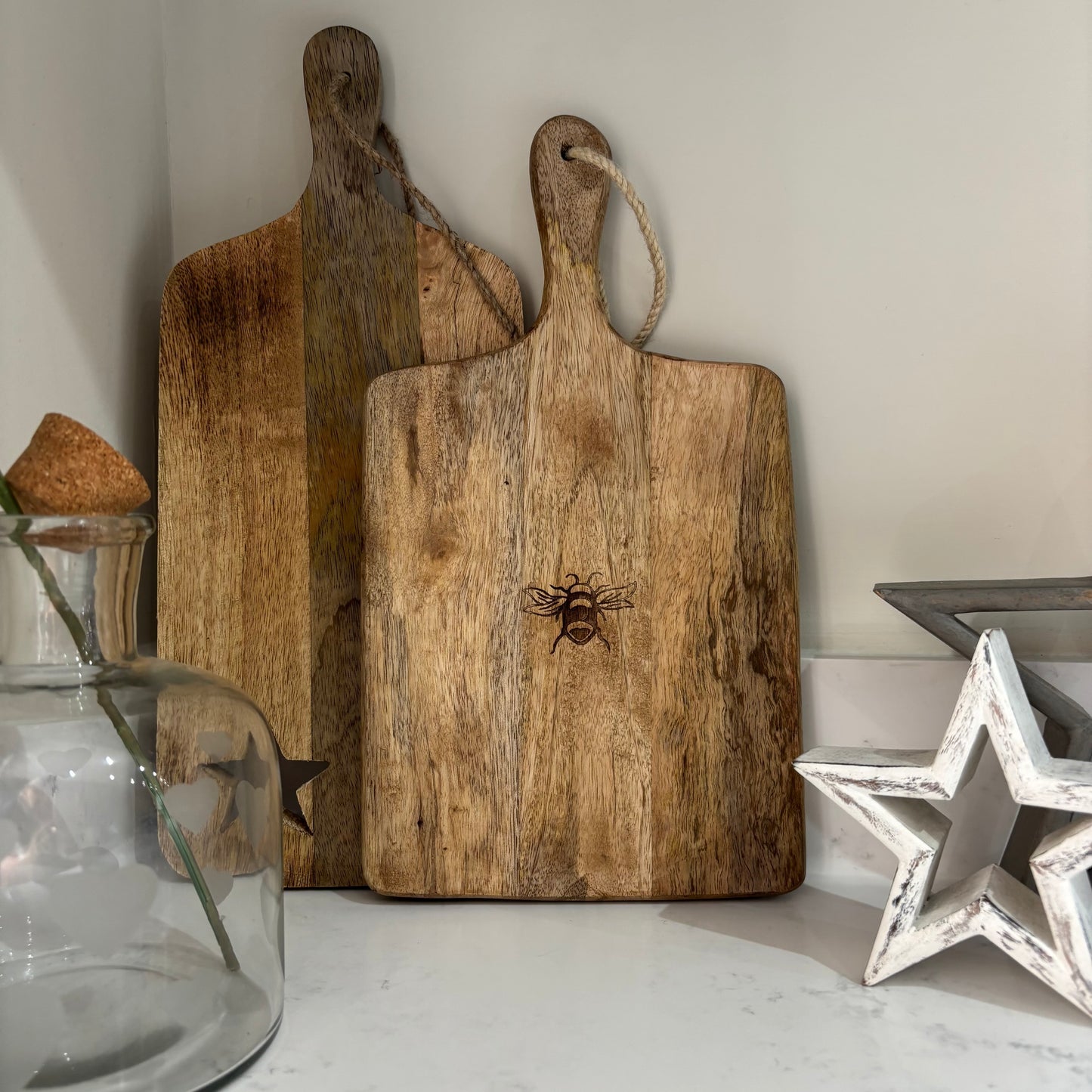 Paddle Serving Board - Heat Stamped Bee Design