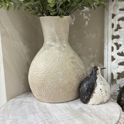 Carley Terracotta Decorative Vase | Handcrafted Textured Vase for Dried or faux Flowers