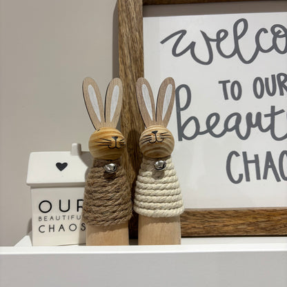 Wooden Rope Bunny Rabbit