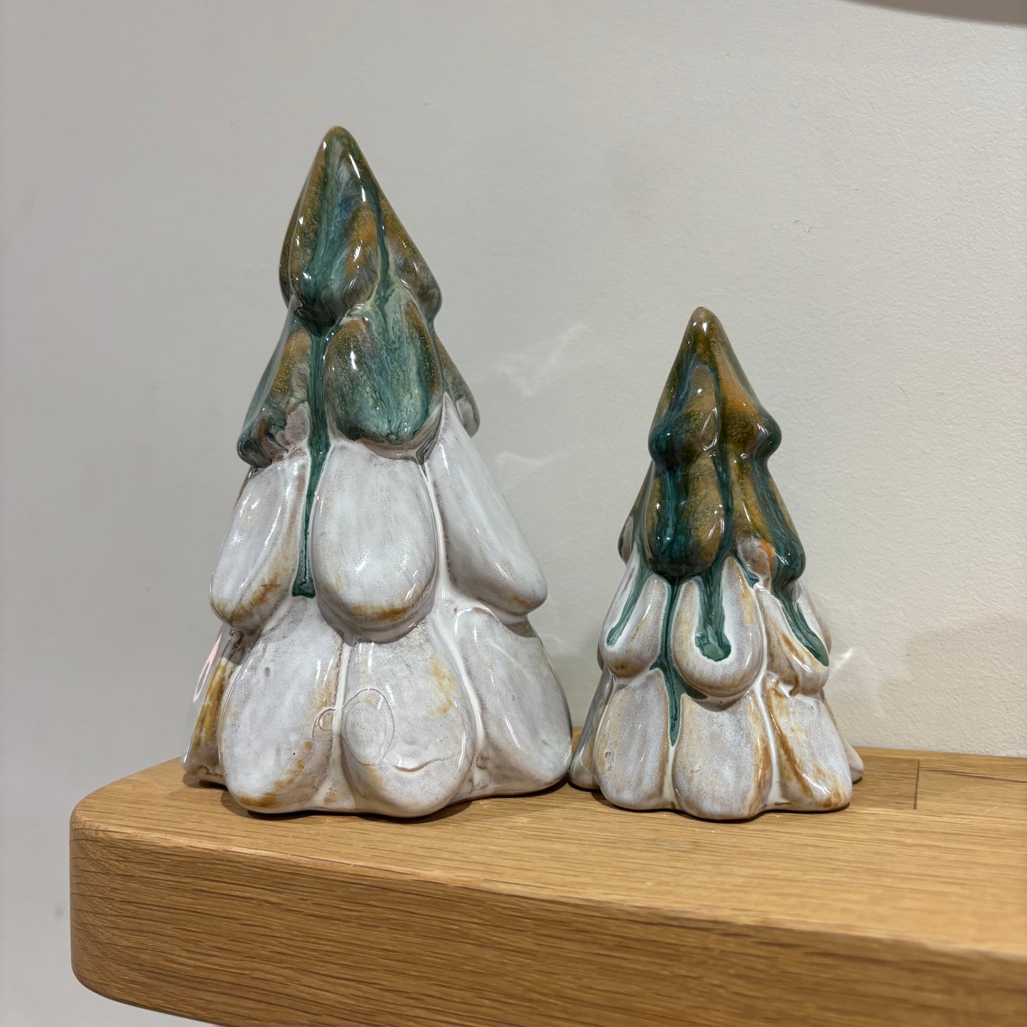 Green Ombré Ceramic Christmas Tree - set of two