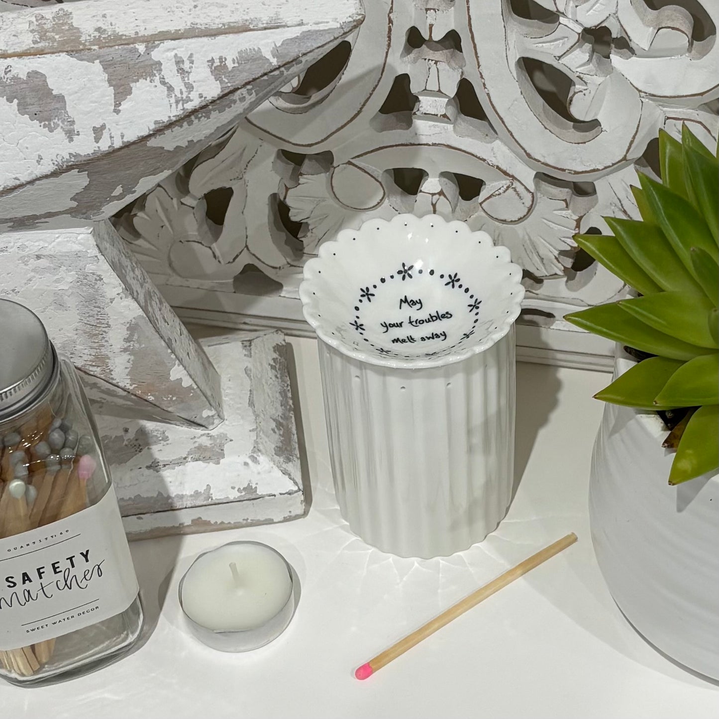 Scallop Wax Melt Burner – “May Your Troubles Melt Away”