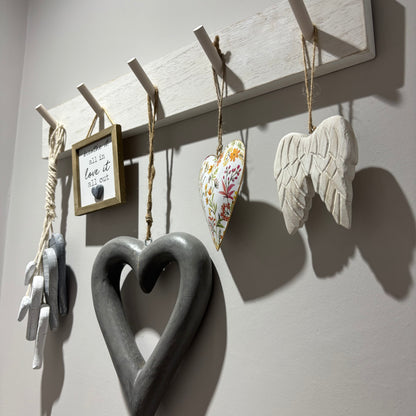 Hanging Floral Heart 10cm