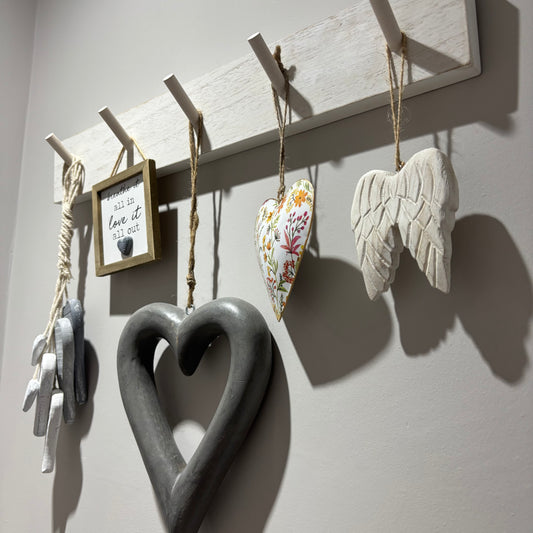 Hanging Floral Heart 10cm