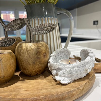 Angel Wings Glitter Tealight Candle Holder