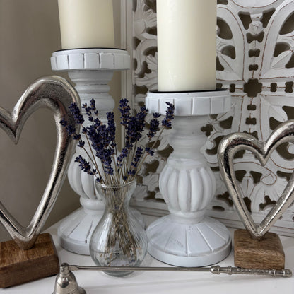 Whitewash rustic candle holder - 2 sizes
