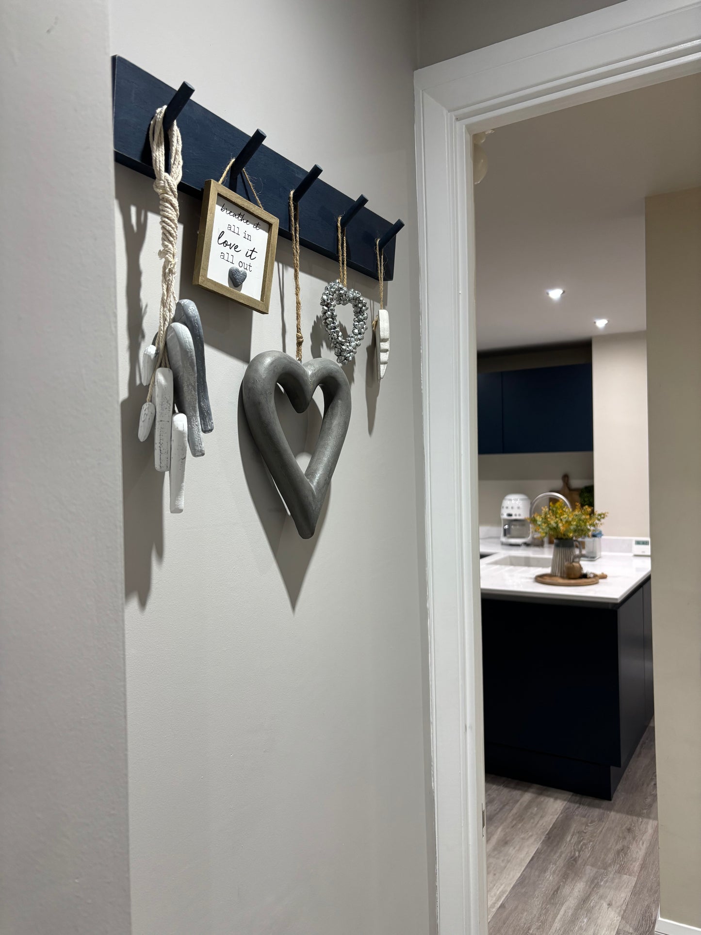 Navy Long Wood Peg Board