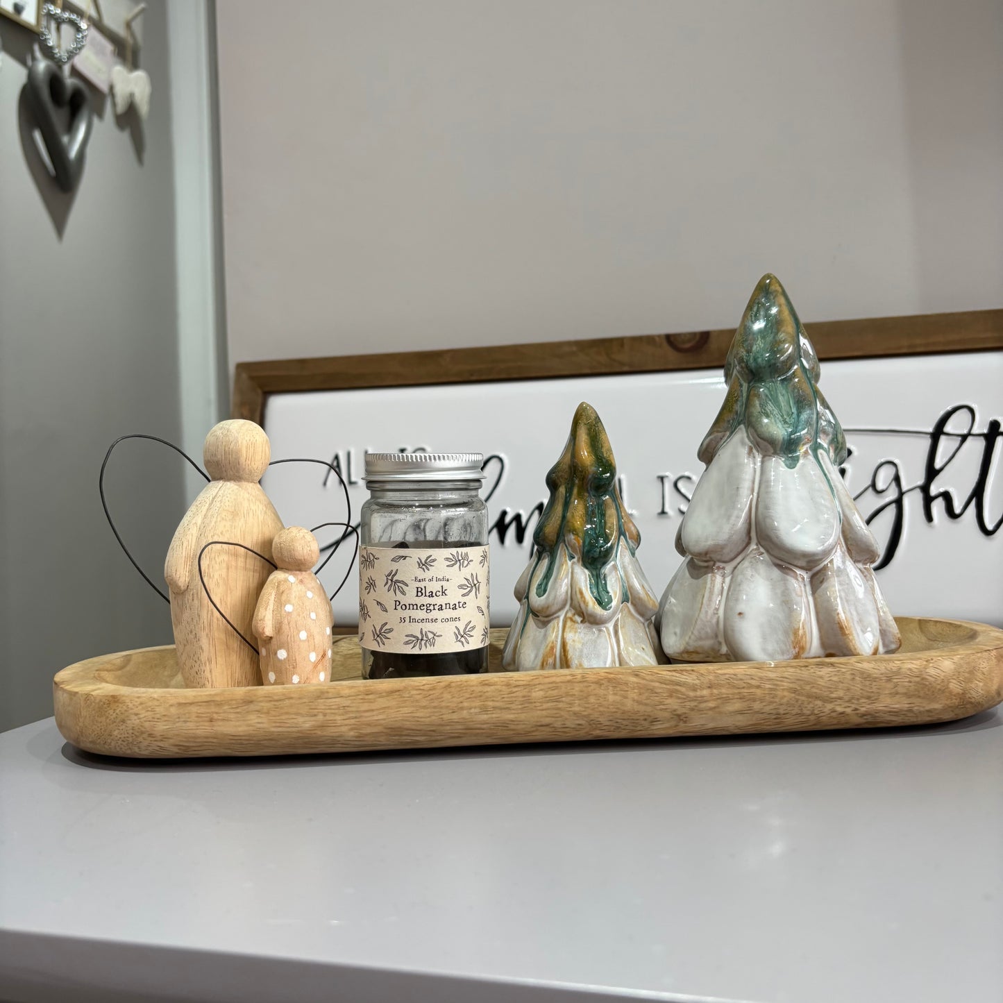 Green Ombré Ceramic Christmas Tree - set of two