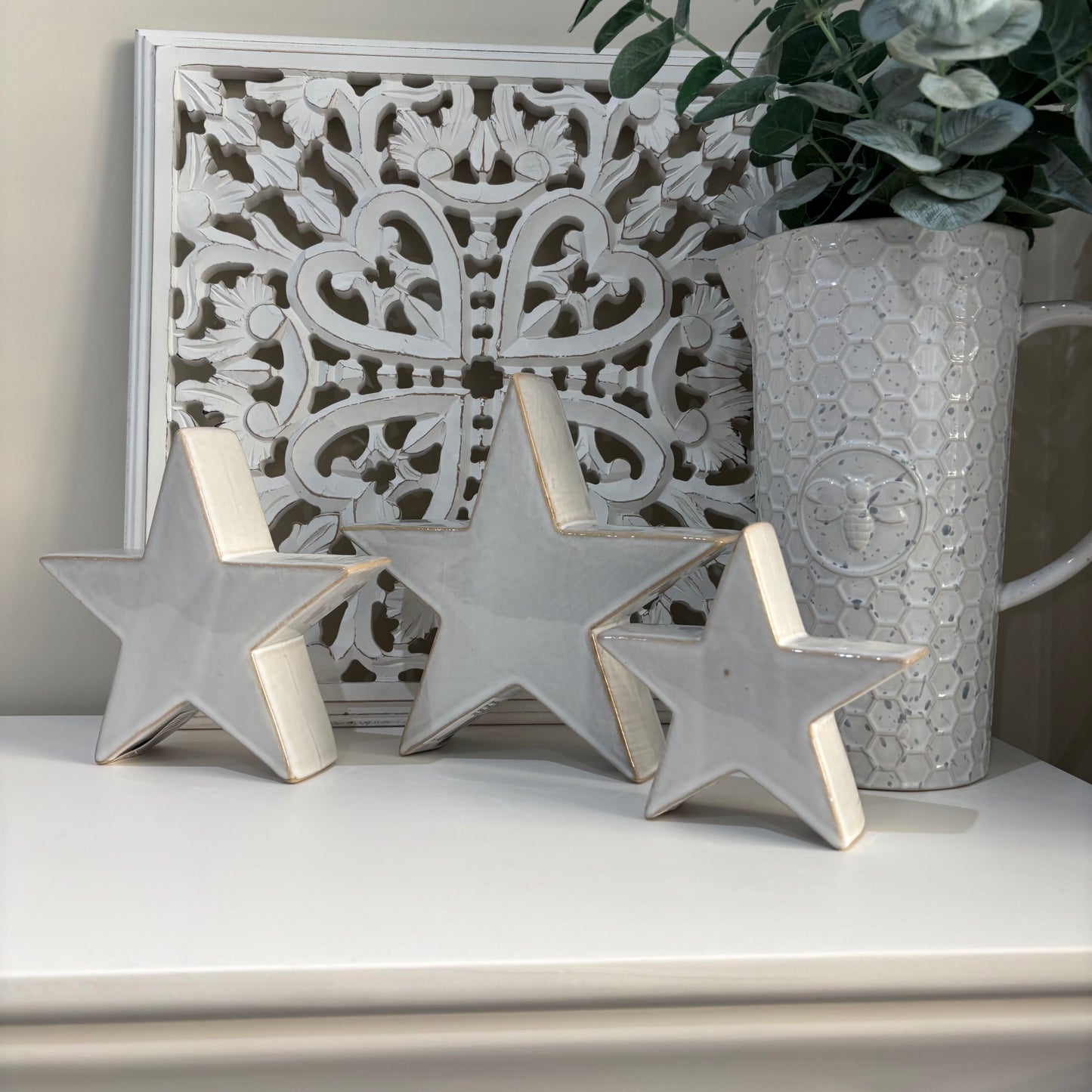 Ceramic Standing Star Decoration - 3 sizes