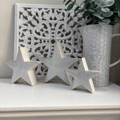 Ceramic Standing Star Decoration - 3 sizes