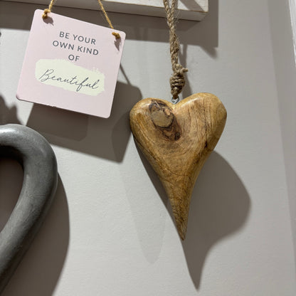 Long Wooden Hanging Heart