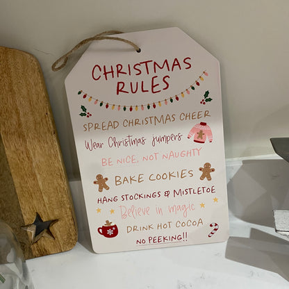 Sugarplum Fun Christmas Rules Sign