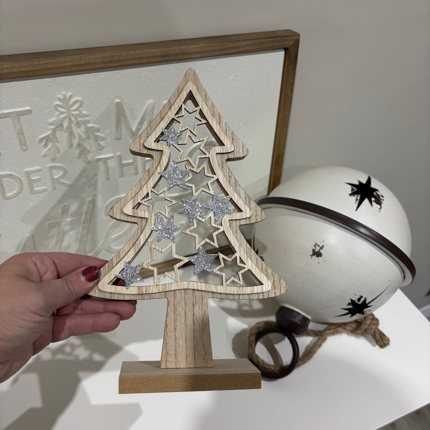 Wooden star cut out tree