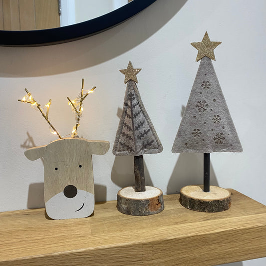 Neutral Felt Tree with Gold Star - 2 styles