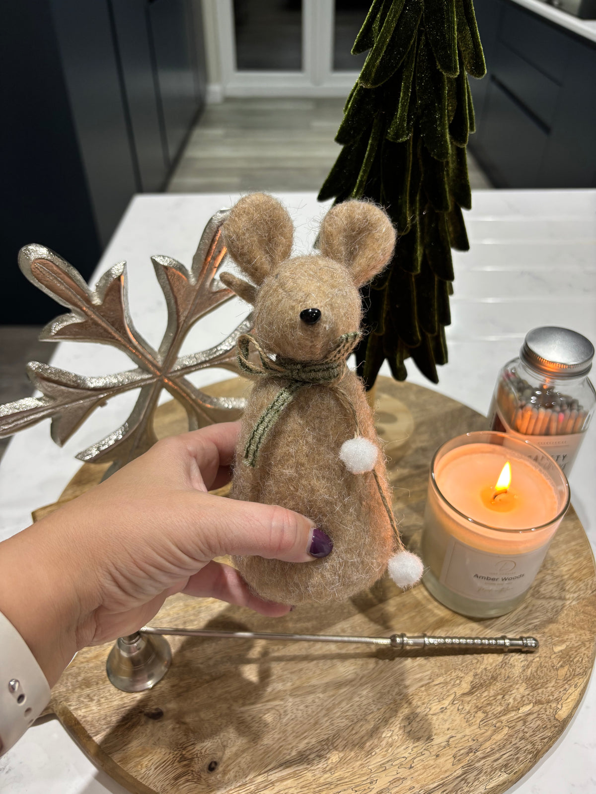Felt Christmas Mouse Decoration