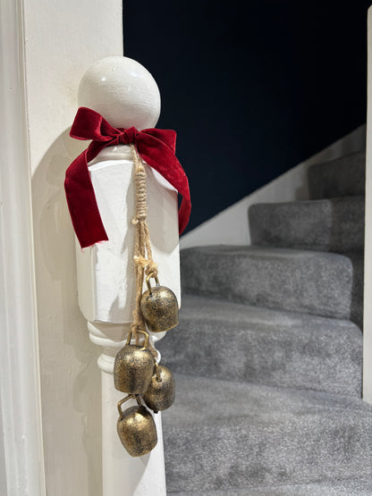 Metal Gold 4 Small Cowbell Hanging Garland
