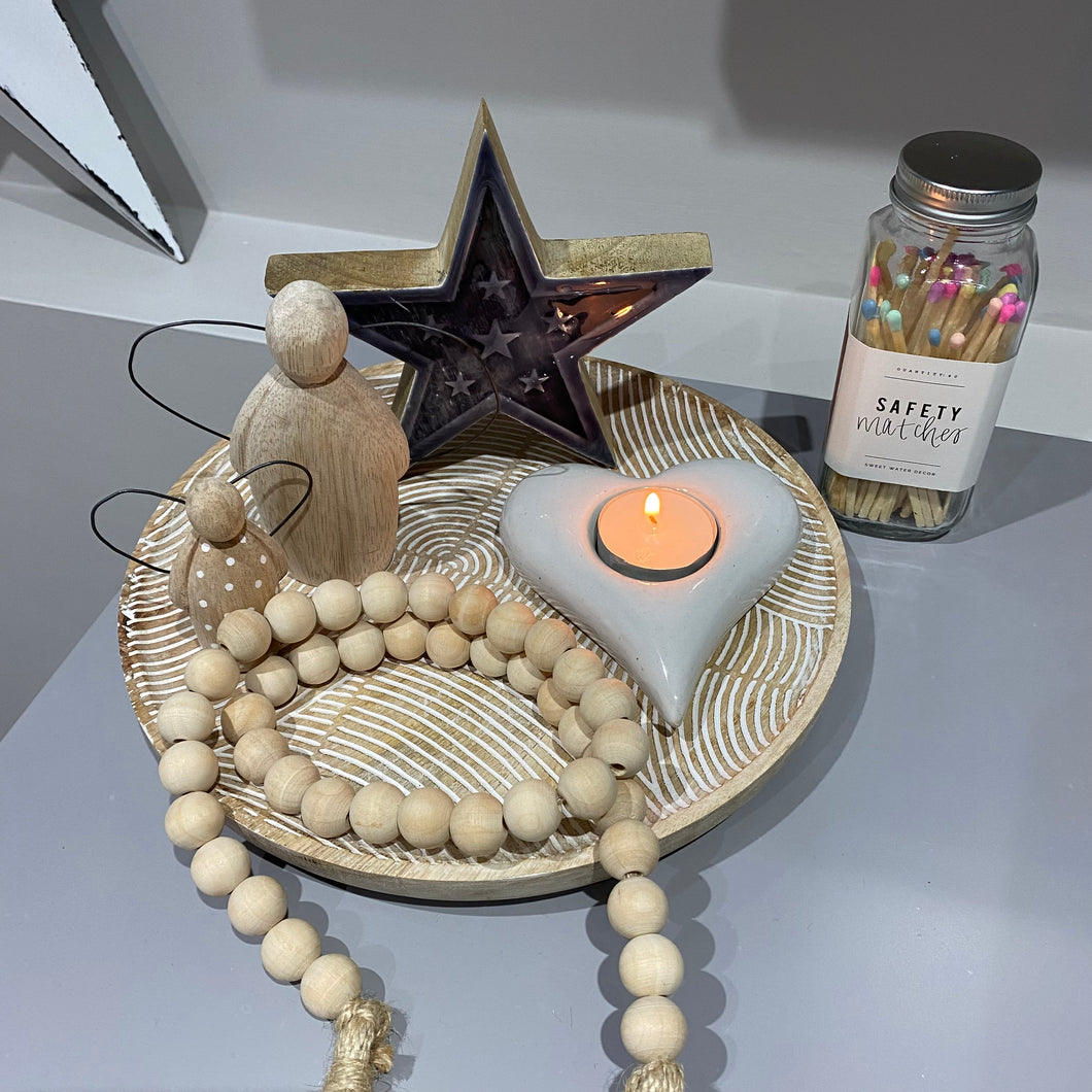 Natural Heart T-light, 11cm