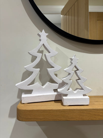 Whitewashed Freestanding Christmas Decoration - 2 sizes