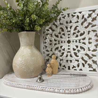 Carley Terracotta Decorative Vase | Handcrafted Textured Vase for Dried or faux Flowers