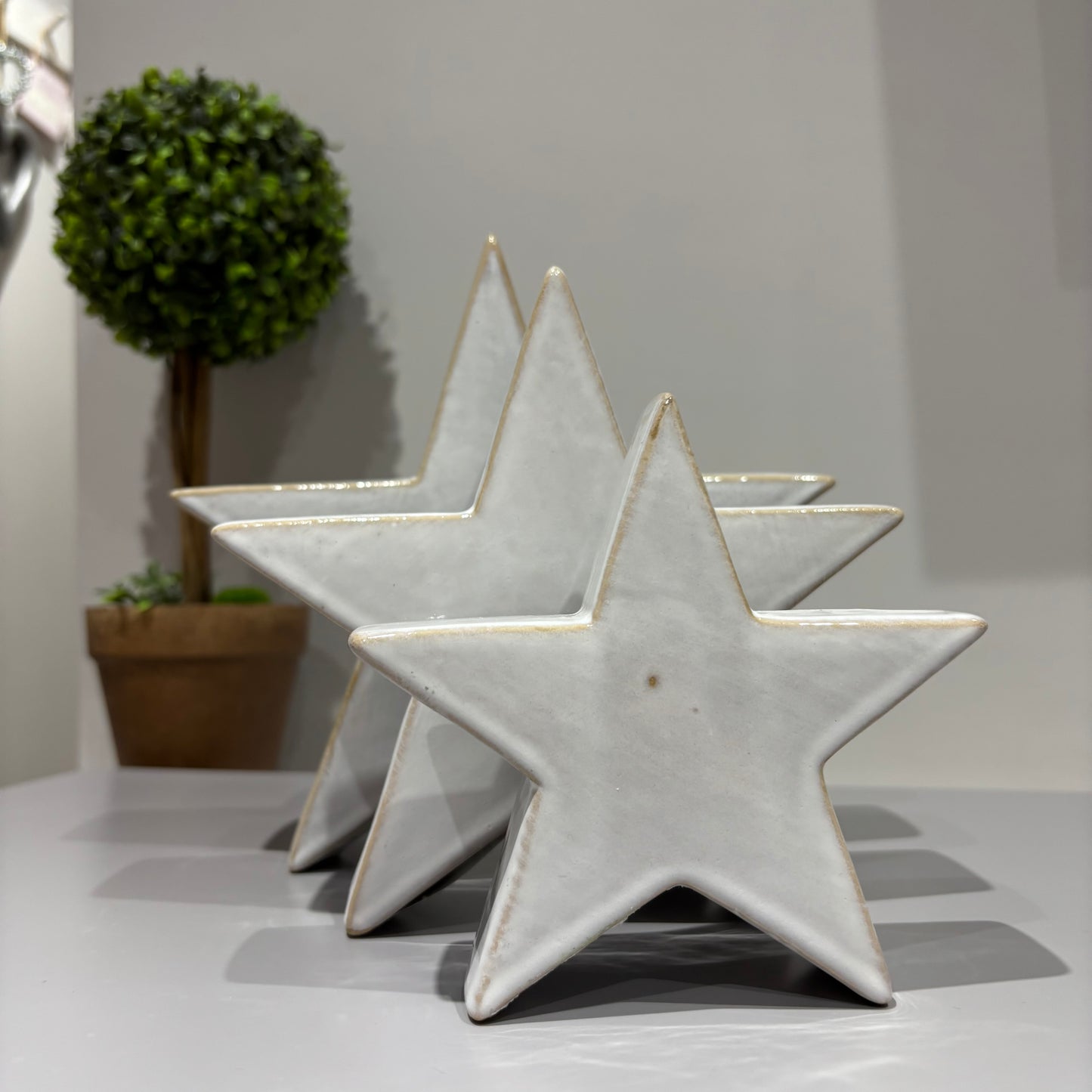 Ceramic Standing Star Decoration - 3 sizes