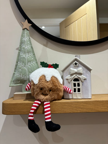 Happy Christmas Pudding Shelf Sitter – Imperfect