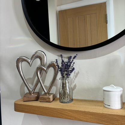 Silver Metal Heart on Wood base - 2 sizes