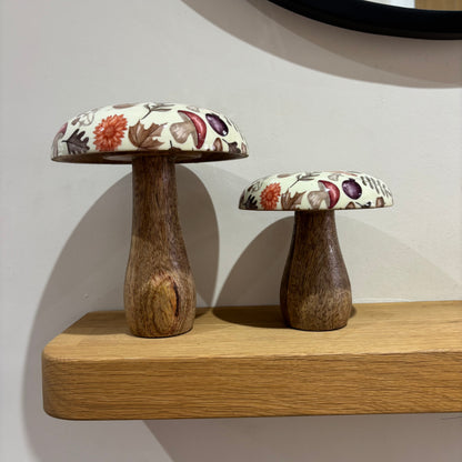 Autumnal mangowood mushrooms set of two