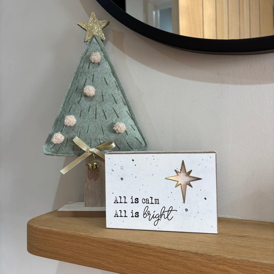 All is calm, All is bright led sign