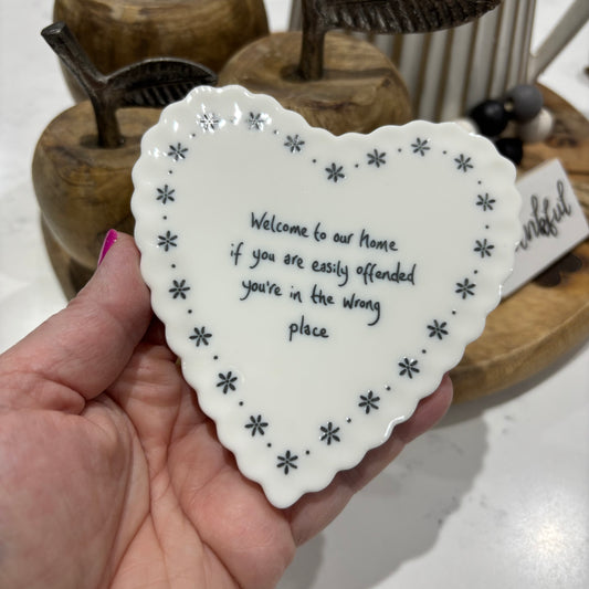 Scallop Heart Coaster – Welcome to our home