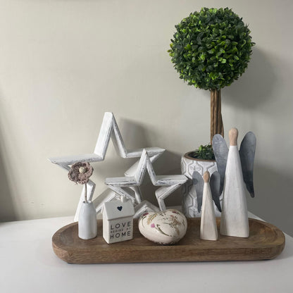 White Angel with Metal Wings - 3 sizes