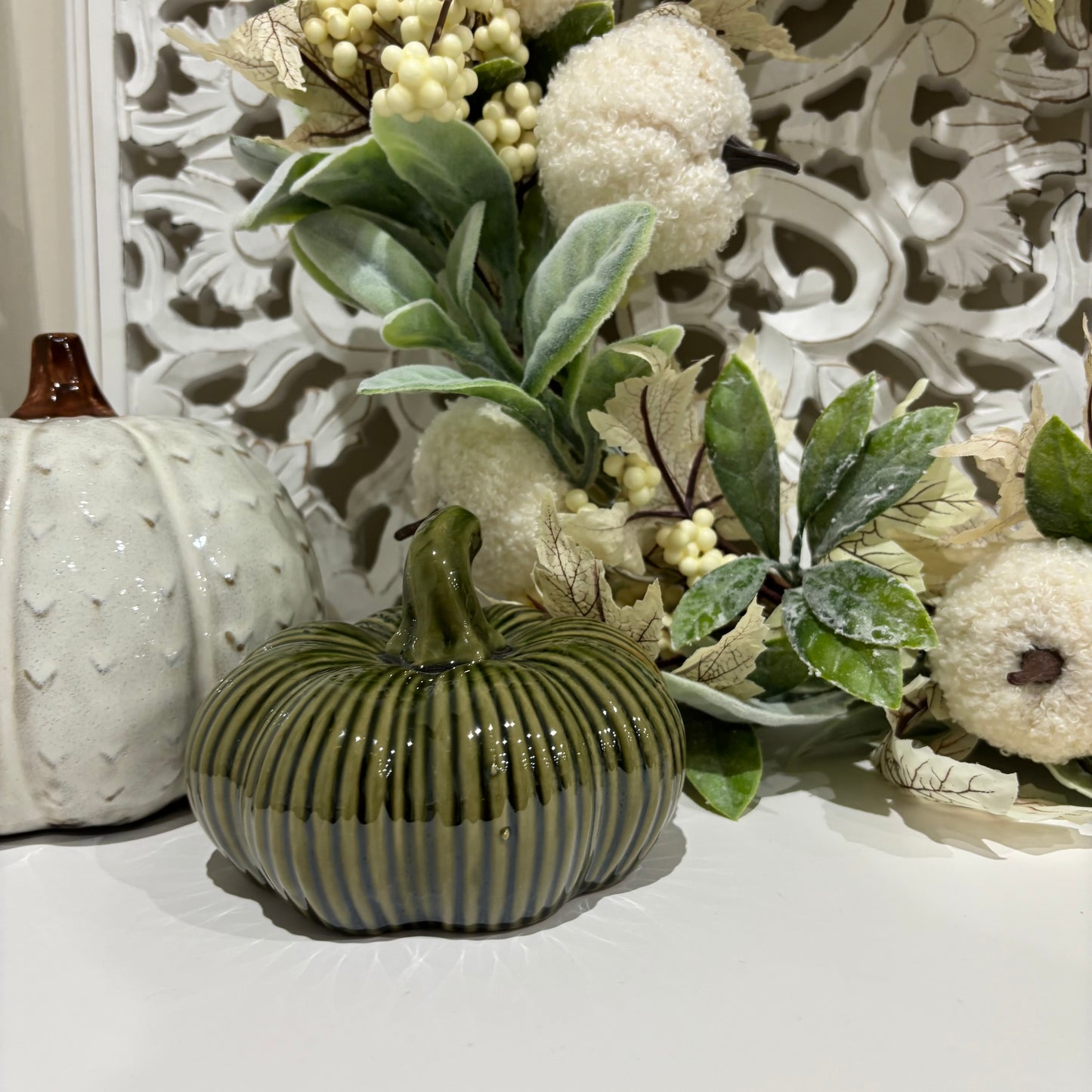 Green Glazed Pumpkin