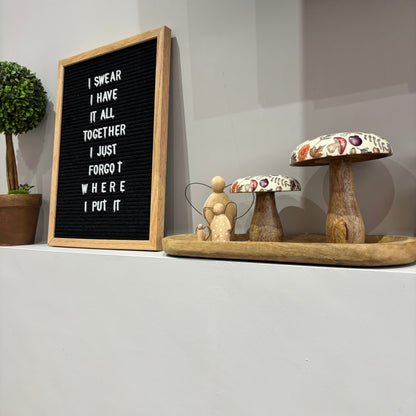 Autumnal mangowood mushrooms set of two