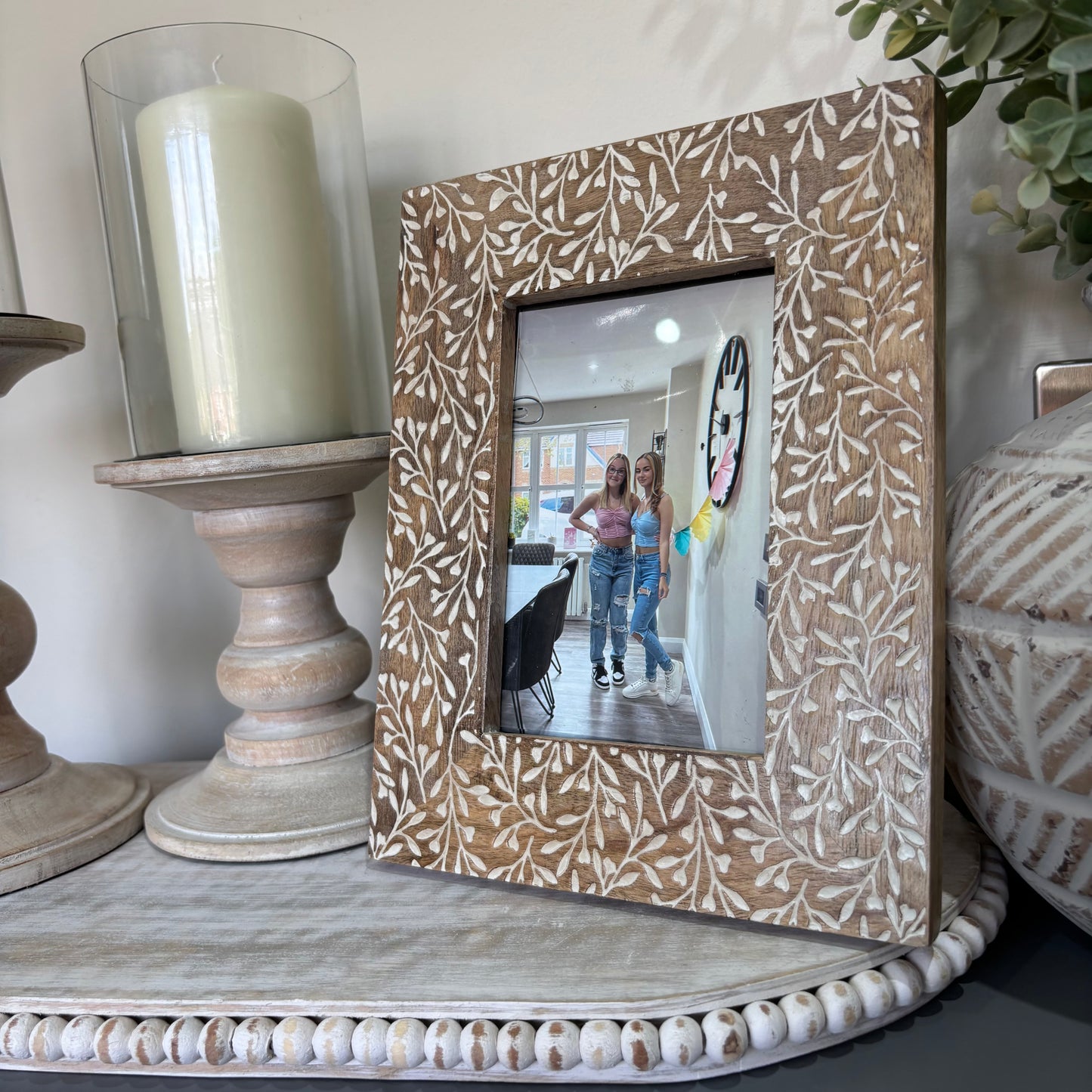 Arborea leaf etched photo frame