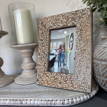Arborea leaf etched photo frame