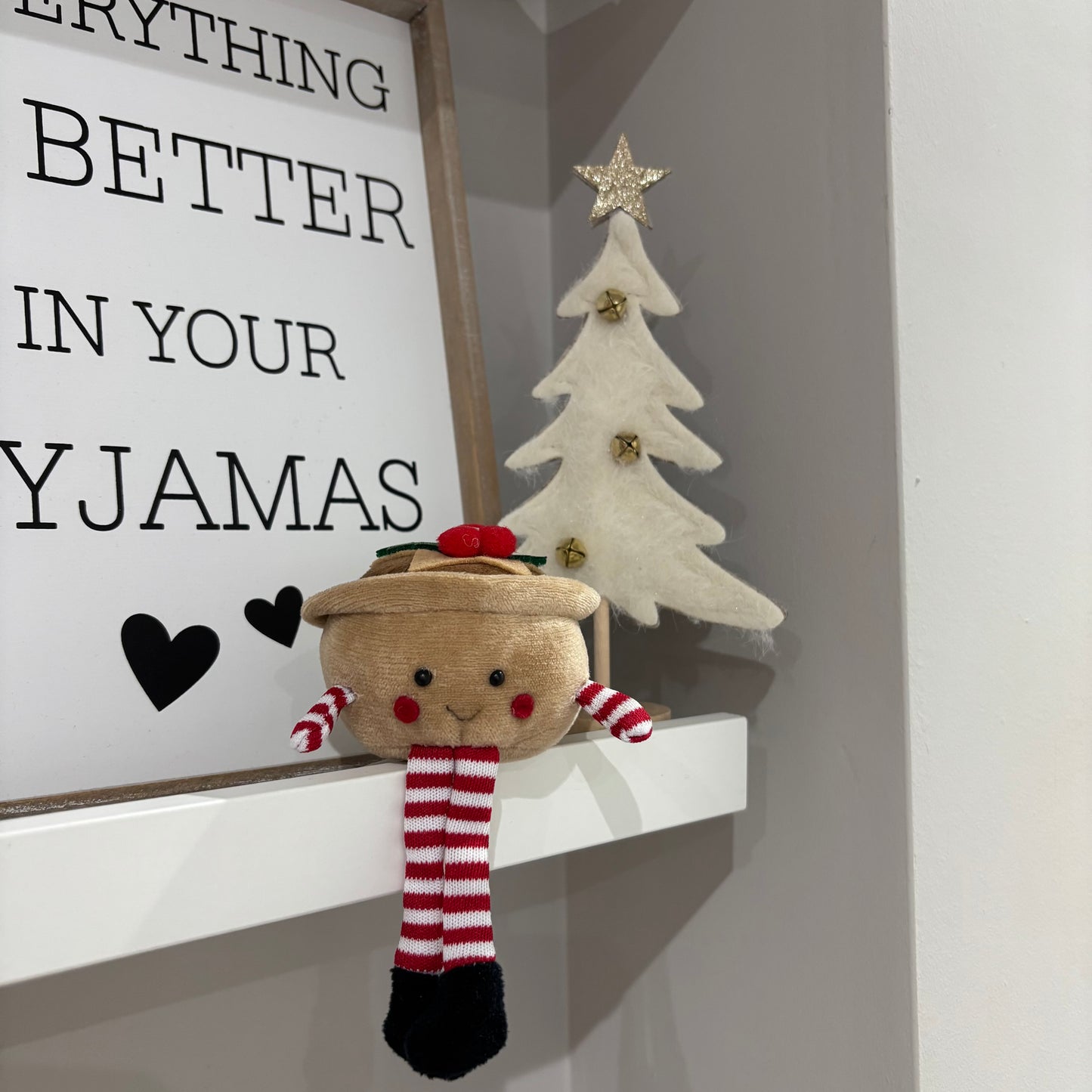 Cream Felt Tree Standing Decoration