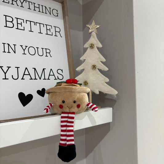 Fabric Mince Pie  Shelf Sitter - Jingle
