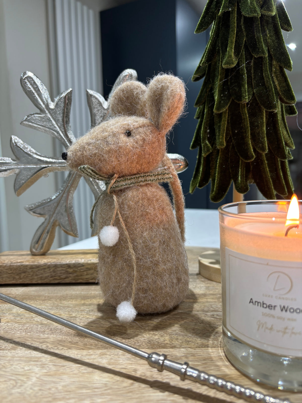 Felt Christmas Mouse Decoration