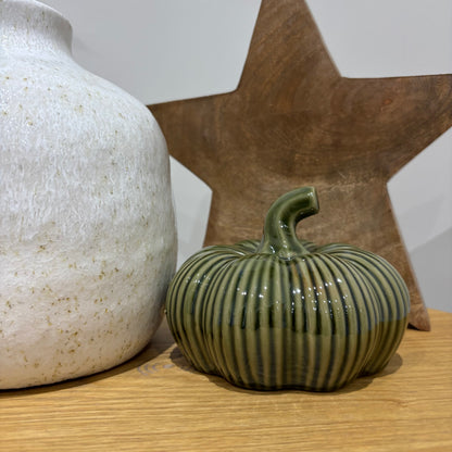 Green Glazed Pumpkin