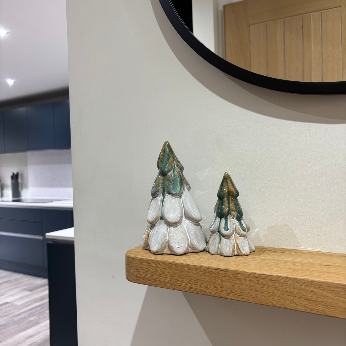 Green Ombré Ceramic Christmas Tree - set of two