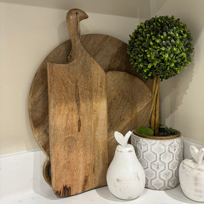 Ezra Slim Wooden Serving Platter | Mango Wood Serving Board with Handle