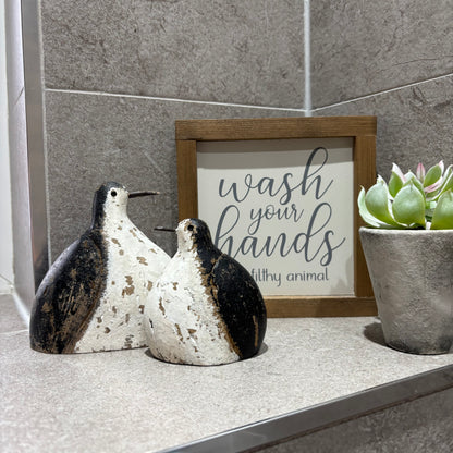 Rustic Wooden Stout Bird Ornament | Decorative Wooden Shelf Décor (Available in 2 Sizes)