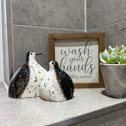 Rustic Wooden Stout Bird Ornament | Decorative Wooden Shelf Décor (Available in 2 Sizes)