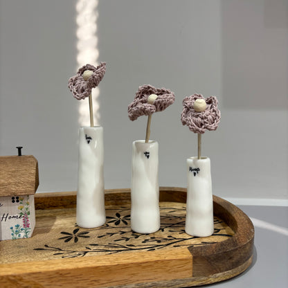Love you always trio of bud vases