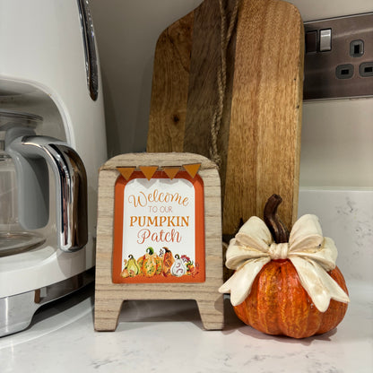Pumpkin with cream bow - 2 sizes