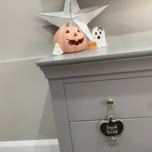 Load image into Gallery viewer, Matt Carved Pumpkin Tea Light Holder