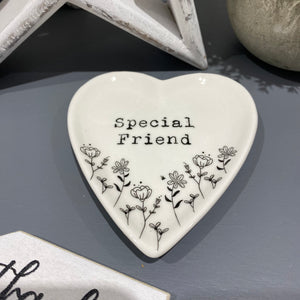 Special Friend Trinket Dish with Floral Design